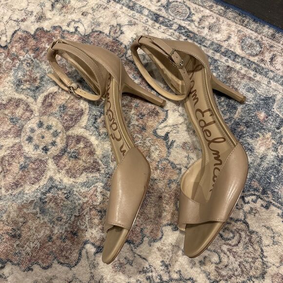 Sam Edelman Strappy Tan Beige Open Toe Heeled Sandals Women's Size 8.5 - Picture 3 of 6